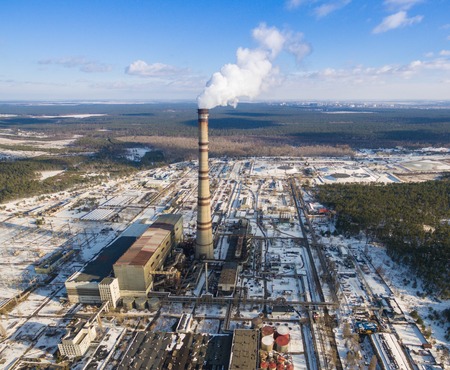 Heat electric station in winter