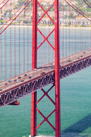 25th of April Bridge in Lisbon. Panoramaの写真素材