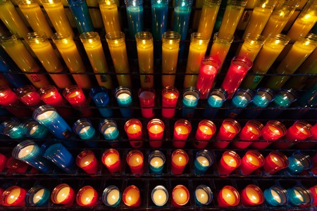 Blurred abstract background with candle lights