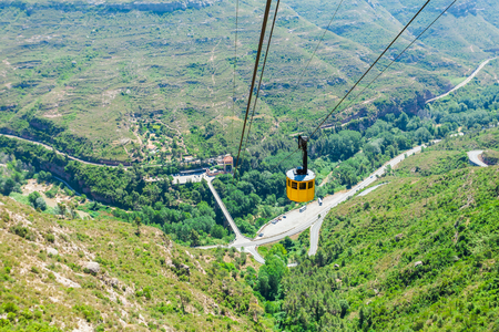 Panoramic views of the valley from the mountains of Montserrat. Near Barcelona, Spain.