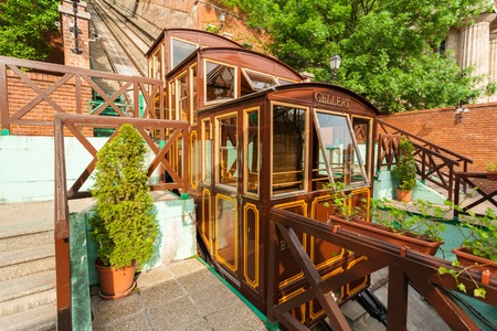 Budapest Castle Hill Funicular. Hungaryの写真素材