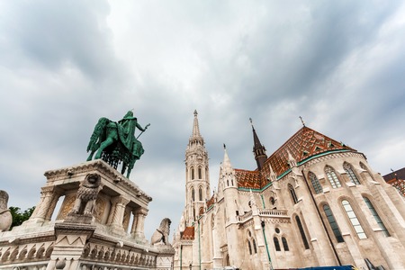St. Matthias Church in the Fishermans Bastion in Budapest, Hungaryの写真素材