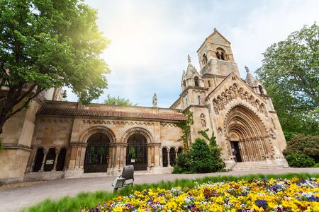 Vajdahunyad Castle in the City Park of Budapest, Hungary.の写真素材