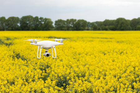 Copter with high resolution digital camera in flightの写真素材