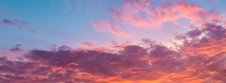 Beautiful orange, pink and blue sunset sky.の写真素材