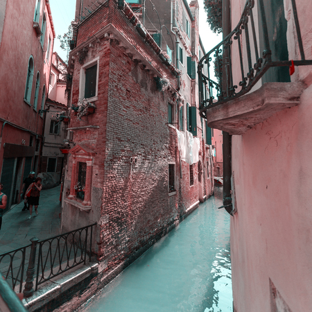 View of Canal in Venice, Italy. Venice is a popular tourist destination of Europe.の写真素材