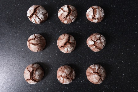 Cracked chocolate cookiesの写真素材