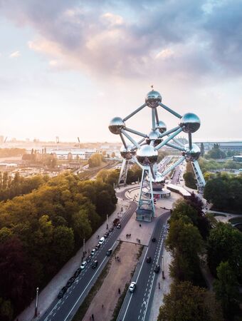 Symbol of Brussels - Atomium - Atom Molecule, Belgiumのeditorial素材