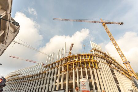 Construction of a new modern building.のeditorial素材