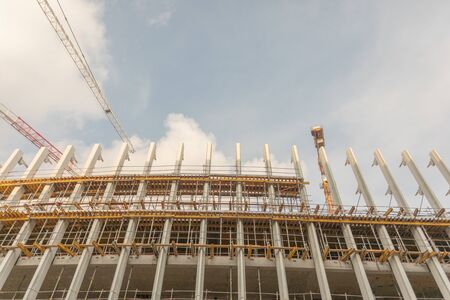Construction of a new modern building.のeditorial素材