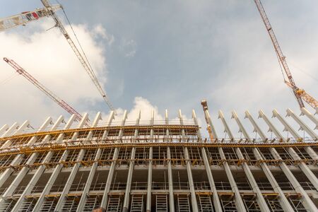 Construction of a new modern building.のeditorial素材