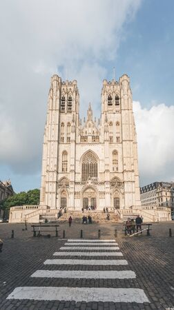 Brussels Cathedral or Saint Michel et Gudula Cathedral in Brussels, Belgiumのeditorial素材