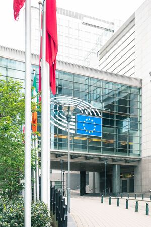 European Parliament Building in Brussels, Belgiumのeditorial素材