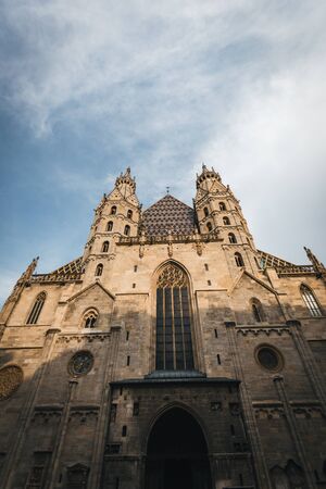 Saint Stephens Cathedral on the central square in Vienna, Austriaの写真素材