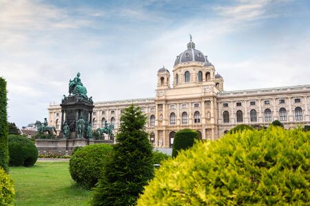 Museum Quarter or Maria Teresa Square overlooking the Natural History Museum in Vienna, Austriaのeditorial素材
