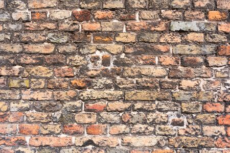 Background of old vintage brickwork, place for text, texture.. Abstract web banner. Copy space.の写真素材
