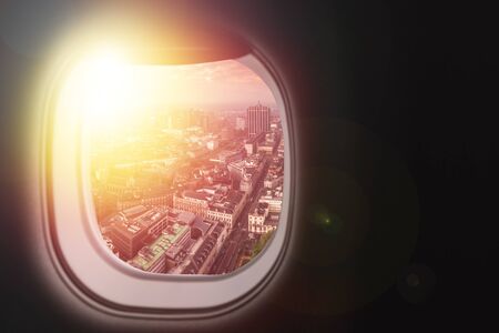 Brussels, Belgium airplane window view.の写真素材