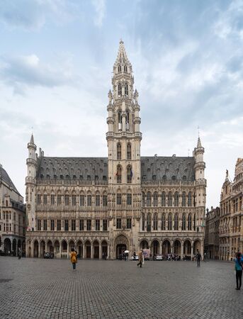 Town hall on the Grand place, Brussels, Belgiumの写真素材