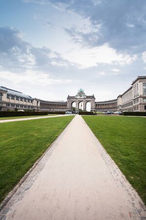 Arc de Triomphe at the Parc du Cinquantenaire in Brussels, Belgiumの写真素材