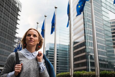 European Commission headquarters in Brussels, Belgium .の写真素材