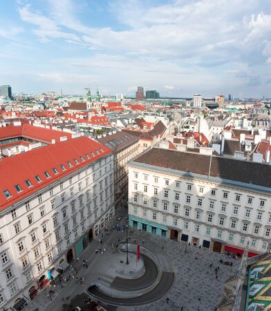 Vienna skyline panorama at sunsetの写真素材
