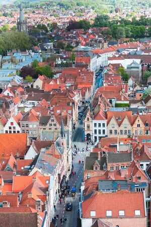 Aerial view of Bruges, Belgiumの写真素材