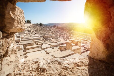 Mount of Olives Cemetery in Jerusalem, Israelの写真素材