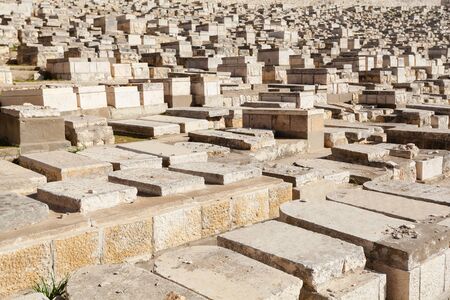 Mount of Olives Cemetery in Jerusalem, Israelの写真素材