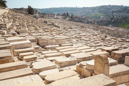 Mount of Olives Cemetery in Jerusalem, Israelの写真素材