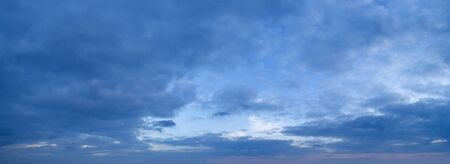 Panoramic view of evening sky. Large panorama of sunset skyの写真素材