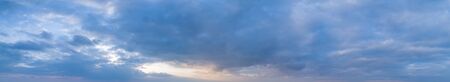 Panoramic view of evening sky. Large panorama of sunset skyの写真素材