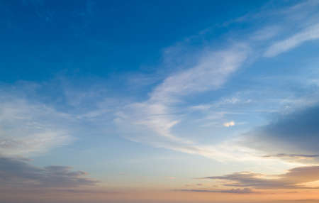 Sunset sky with multicolor cloudsの写真素材