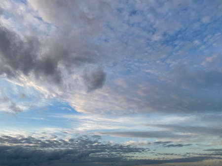 Beautiful sunset sky with a low cloudsの写真素材