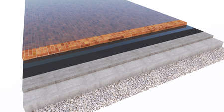 3 d layered outdoor floor. Isometric floor section layers.の写真素材