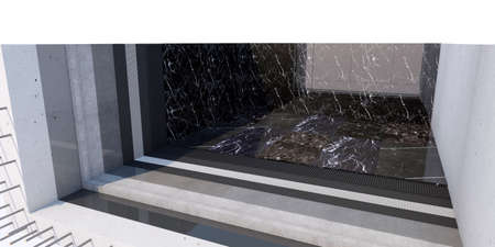 3d illustration of pool structures in sectionの写真素材