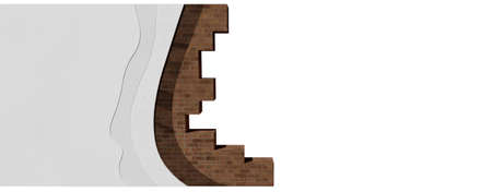 3d illustration of a wall with layers of finishesの写真素材