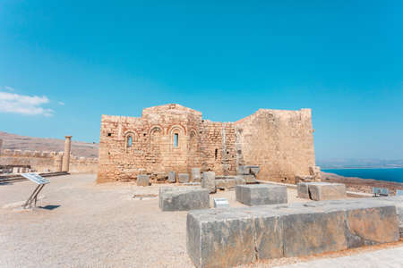 Acropolis in Lindos city, Rhodes island, Greeceの写真素材