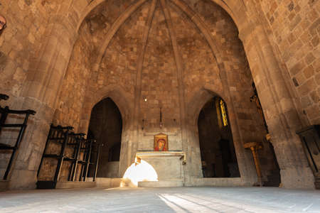 The territory of Filerimos Monastery on the island of Rhodes in Greeceの写真素材