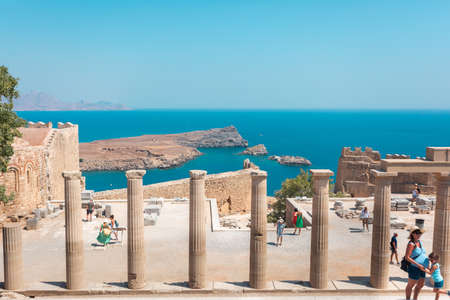 Acropolis in Lindos city, Rhodes island, Greeceのeditorial素材
