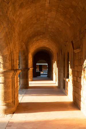 The territory of Filerimos Monastery on the island of Rhodes in Greeceの写真素材