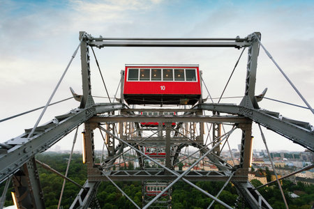 View from the Vienna Ferris Wheel - a symbol of Vienna, Austriaのeditorial素材