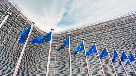 European Commission headquarters in Brussels, Belgium .の写真素材