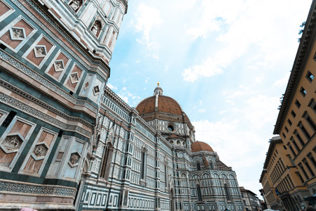 Cathedral of Santa Maria del Fiore with Duomo in Florence, Italyの写真素材