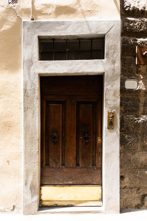 Old door in Italian style. Florence, Italyの写真素材