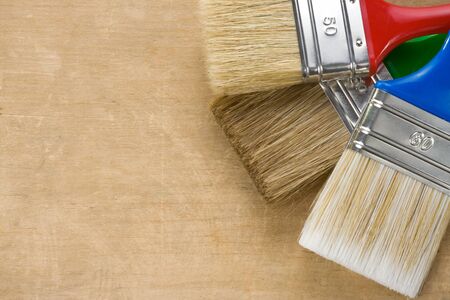 brush on wood background texture