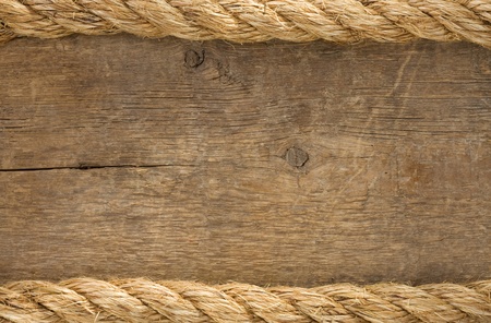 ship ropes borders on wood background texture