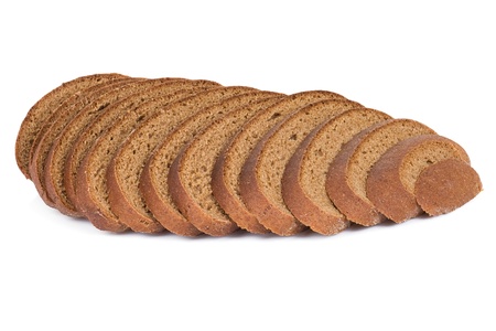 sliced loaf of bread isolated on white background