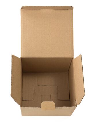 cardboard box isolated on white backgroundの写真素材