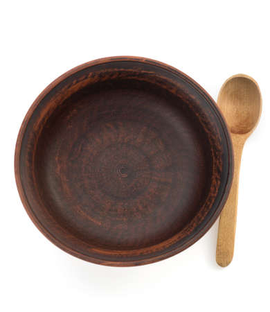 plate and spoon isolated on white backgroundの写真素材