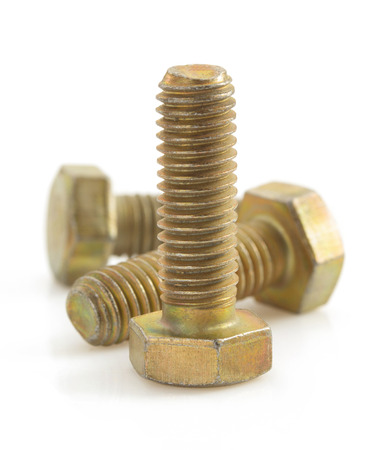 metal bolts tool isolated on white backgroundの写真素材